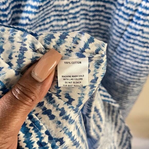 Tucker NYC Safari Button-Up Midi Shirt Dress Womens Small Cobalt Blue No Belt - Picture 8 of 11